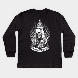 Santa Muerte - Black version Kids Long Sleeve T-Shirt